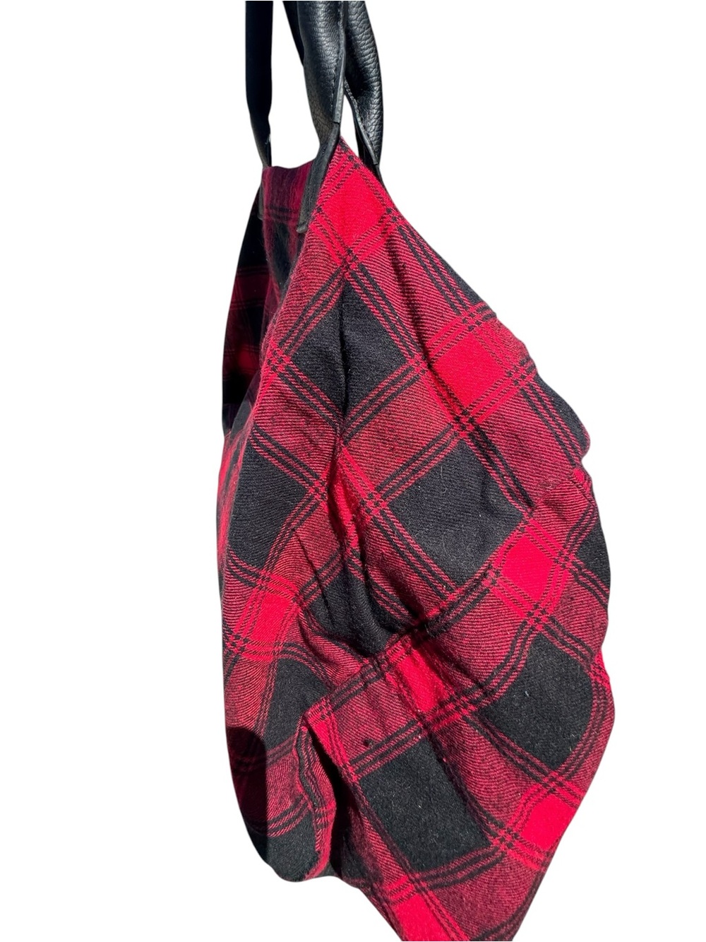 Maurices Red & Black Plaid Tote Weekender Bag with Shoulder Strap MINTY - Picture 4 of 12